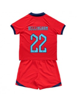 Otroški Nogometna dresi replika Anglija Jude Bellingham #22 Gostujoči SP 2022 Kratek rokav (+ hlače)